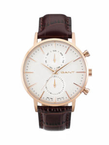 【送料無料】gant herrenuhr park hill w11203 analog chronograph leder braun