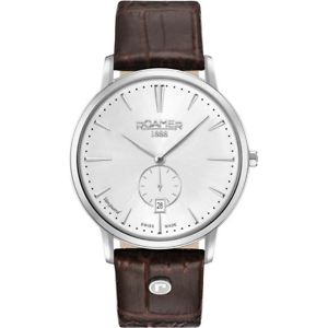 【送料無料】roamer vanguard brown leather strap mens quartz watch 980812 41 15 09