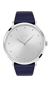 【送料無料】boss jillian damenuhr 1502410 analog leder dunkelblau