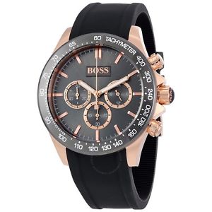 【送料無料】nib hugo boss men 44mm ikon rose gold chronograph watch 1513342 385