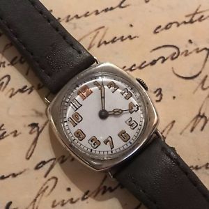 【送料無料】icers trench military wrist watch london import silver lieutenant h sims