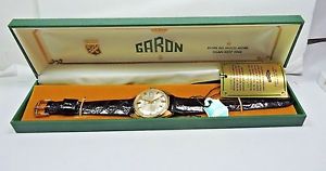 【送料無料】nos antique 1950s garon mens wrist watch 25j automatic day date tag box 101|hokushin