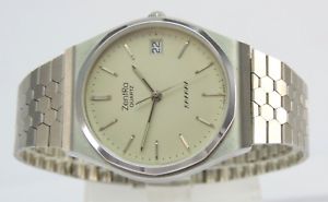 【送料無料】vintage zentra safari quartz herrenuhr edelstahl|hokushin