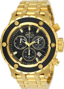 【送料無料】23921 invicta 52mm mens subaqua quartz chrono 500m goldplated s steel watch｜hokushin