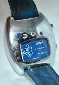 【送料無料】vintage 1973 sutton 17j instalite jump hour digital watch wlight feature works