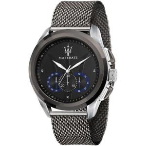 【送料無料】orologio uomo maserati traguardo r8873612006 acciaio maglia milanese mesh nero