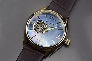 【送料無料】aragon a101gld ca open heart 49mm watch