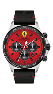 【送料無料】scuderia ferrari herrenuhr 0830387 analog chronograph leder schwarz