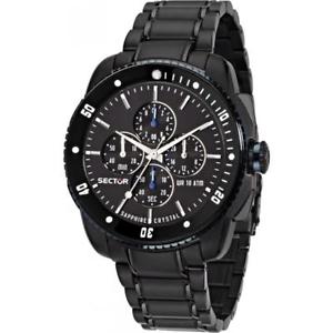 【送料無料】orologio uomo sector 350 r3273903001 chrono acciaio nero sub 100mt
