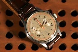 【貨物輸送無料】chronograph mens large dogma wristwatch double register telemetre running