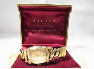 【貨物輸送無料】estate vintage 17 jewel rolled gold 2968795 bulova mens wrist watch k738