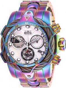 【貨物輸送無料】invicta mens reserve quartz chrono 1000m iridescent stainless steel watch 26657