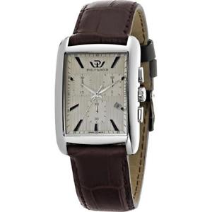 【送料無料】orologio uomo philip watch trafalgar r8271674002 chrono pelle marrone beige