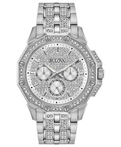 【貨物輸送無料】bulova 96c134 mens crystal 42粍 case chronograph stainless steel watch