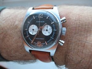 【貨物輸送無料】vintage cimier chronograph from the late 1950s60s full service hand made strap