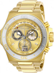 【貨物輸送無料】26053 invicta mens akula quartz chrono 300m gold tone stainless steel watch