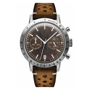 【貨物輸送無料】undone tropical crono ibrido quarzo meccanico acciaio marrone pell orologio uomo