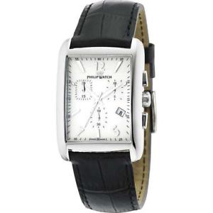 【貨物輸送無料】orologio uomo philip watch trafalgar r8271674001 chrono pelle nero swiss made