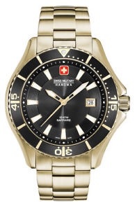 【貨物輸送無料】swiss military hanowa nautila herrenuhr 6529602007 analog  edelstahl gold