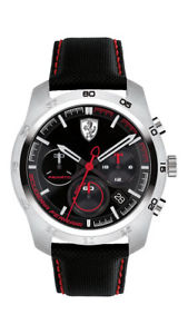 【貨物輸送無料】scuderia ferrari primato herrenuhr 0830444 analog chronograph leder schwarz