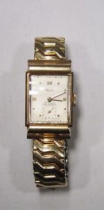 【貨物輸送無料】vintage wyler 14k solid gold mens wrist watch l387