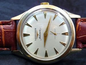 【貨物輸送無料】original vintage men 1955 longines automatic gold sub second watch service 19a