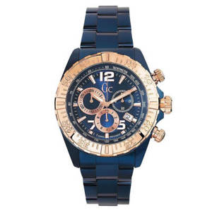 【送料無料】guess y02008g7 mens sport racer blue steel bracelet chrono watch