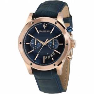 【貨物輸送無料】orologio uomo maserati circuito r8871627002 chrono ros pelle blu sub 100mt