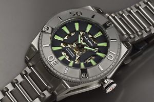 【貨物輸送無料】aragon a232gry silverjet 8n24 skeleton automatic 腕時計-男女兼用腕時計