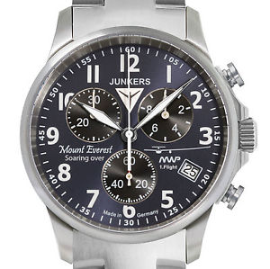 【送料無料】junkers 6894m3 mount everst eta fliegerchrono edelstahl datum stahlb 40 mm neu