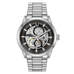 【貨物輸送無料】bulova 96a208 mens classic automatic silver steel bracelet watch