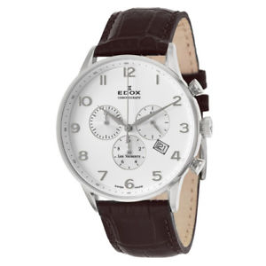 【貨物輸送無料】edox les vauberts chronograph mens quartz watch 104083aabn