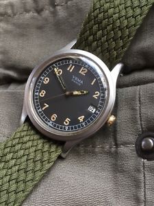 【貨物輸送無料】vintage yema military watch steel handwinding 36,15粍