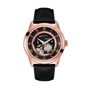 【貨物輸送無料】orologio automatico bulova 97a116 cassa acciaio pvd oro rosa cinturino pelle