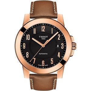【貨物輸送無料】 tissot gentleman automatic rose tone mens leather strap watch t0984073605201
