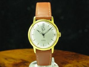 【貨物輸送無料】neues angebotgub glashtte gold mantel  edelstahl automatic herrenuhr  kaliber gub 671