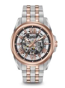 【貨物輸送無料】bulova mens classic automatic two tone watch 98a166 brand