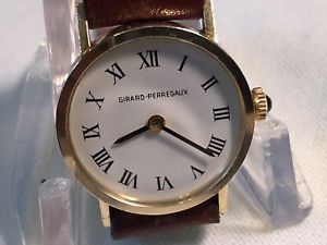 【貨物輸送無料】vintage 14k solid gold girardperregaux ladies 17j windup wristwatch 740986
