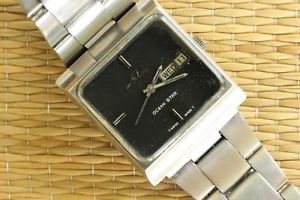 【貨物輸送無料】mido ocean star square case stainless steel day date link bracelet watch box set