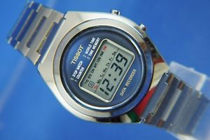 【送料無料】vintage tissot quartz lcd digital world timer data recorder watch nos 1970s