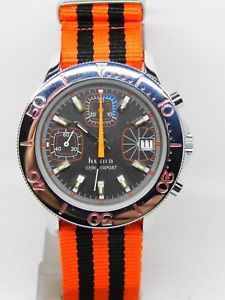 【送料無料】chronographe de plonge huma chronosport mouvement 7765 vers 19701980