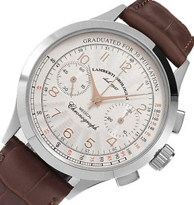 【送料無料】lambertiorologiai mod 50617r olive cronografo meccanico per medici