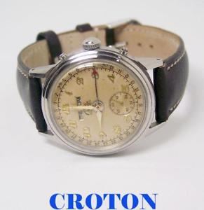 【送料無料】vintage croton mens triple calendar hourmatic watch 1950s * serviced