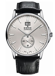 【送料無料】edox les bemonts big date 64012 3 ain herrenuhr 40mm, edelstahl