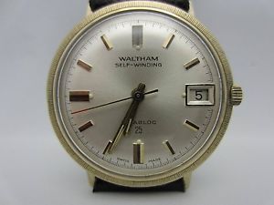 【送料無料】vintage 14k solid gold waltham automatic watch 25 jewels mens self winding