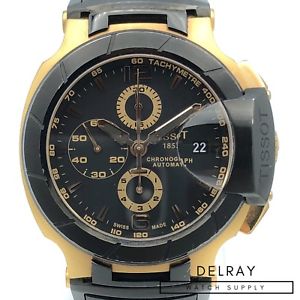 【送料無料】tissot trace automatic chronograph watch t048427a gold tone｜hokushin