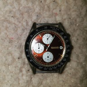 【送料無料】rare saab chronograph watch