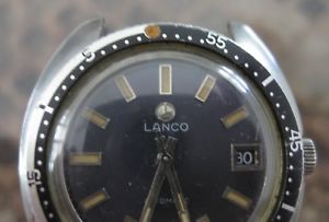 【送料無料】rare lanco manual automatic diver watch 25 jewels