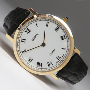 【送料無料】geneve herren quarzuhr 33 mm in 58514k gelbgold|hokushin