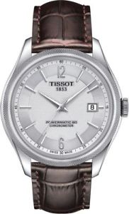 【送料無料】 tissot ballade powermatic 80 mens brown leather strap watch t1084081603700